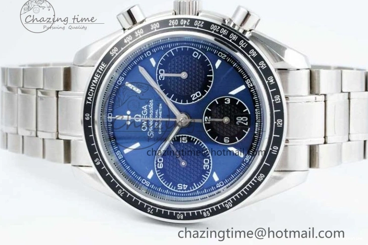 0405 UrbanChic Speedmaster Racing Master SS HKF Best Edition Blue Black Dial on SS Bracelet A 7808